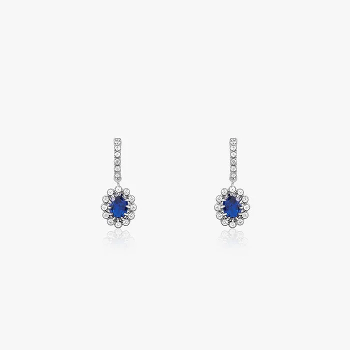 Silver Azure Floral Earrings