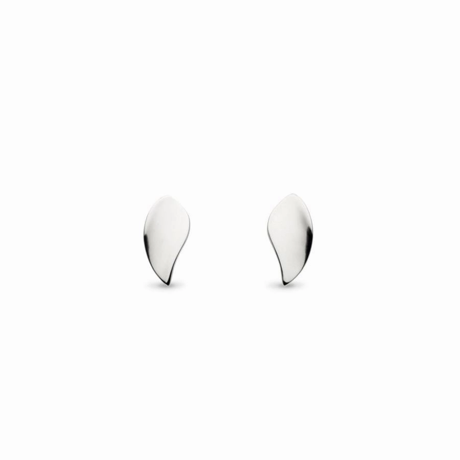 Silver Blossom Enchanted Leaf Stud Earrings