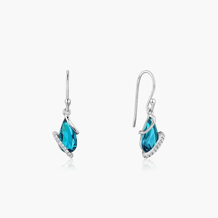 Silver Blue Night Earrings