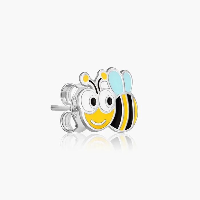 Silver Busy Bee Kids Earrings (4-12 yrs)