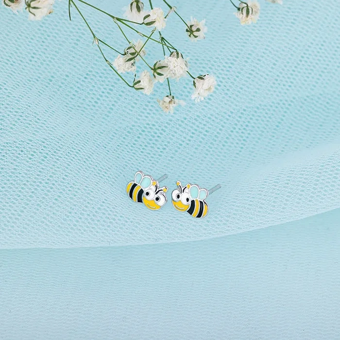 Silver Busy Bee Kids Earrings (4-12 yrs)
