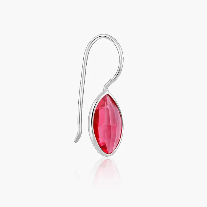 Silver Cherry Pink Crystal Earrings