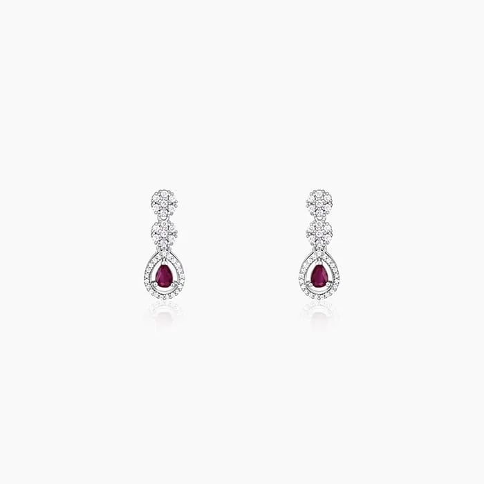 Silver Cherry Prunus Earrings