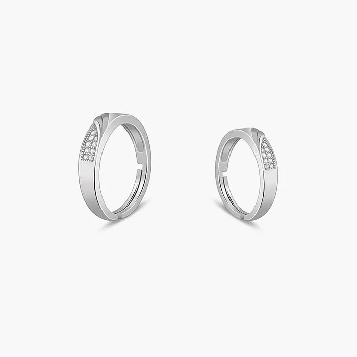 Silver Classy Couple Bands