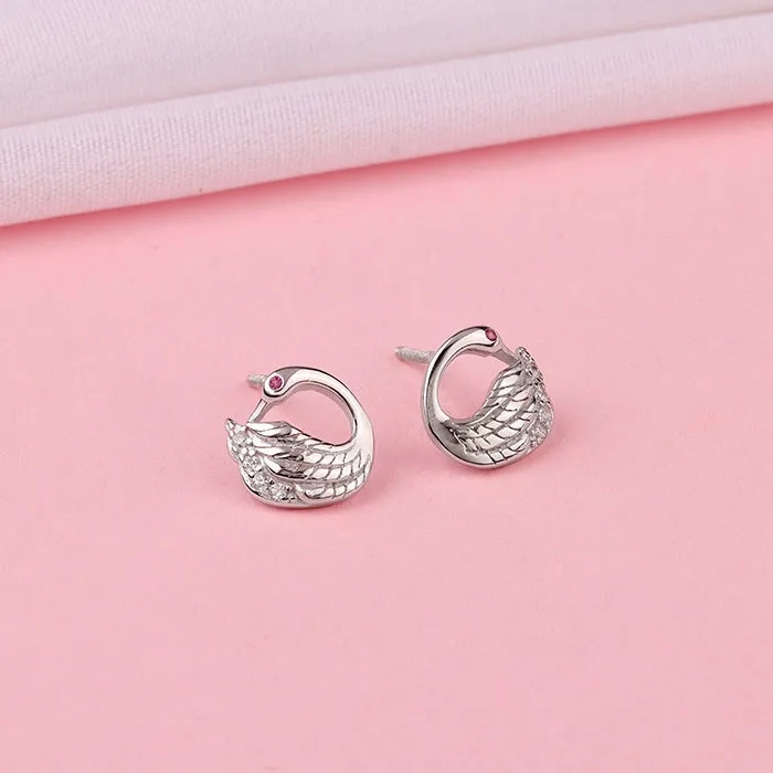 Silver Classy Swan Earrings