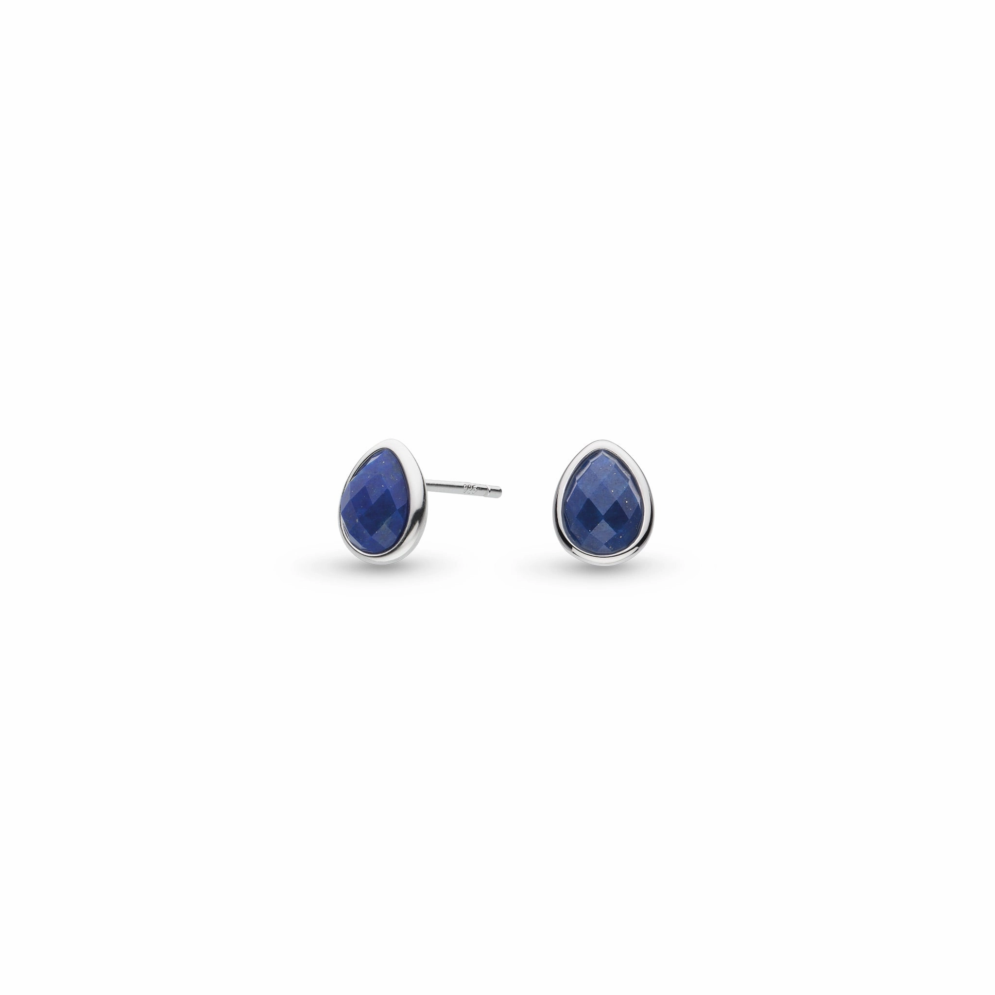 Silver Coast Pebble Azure Lapis Lazuli Set Stud Earrings