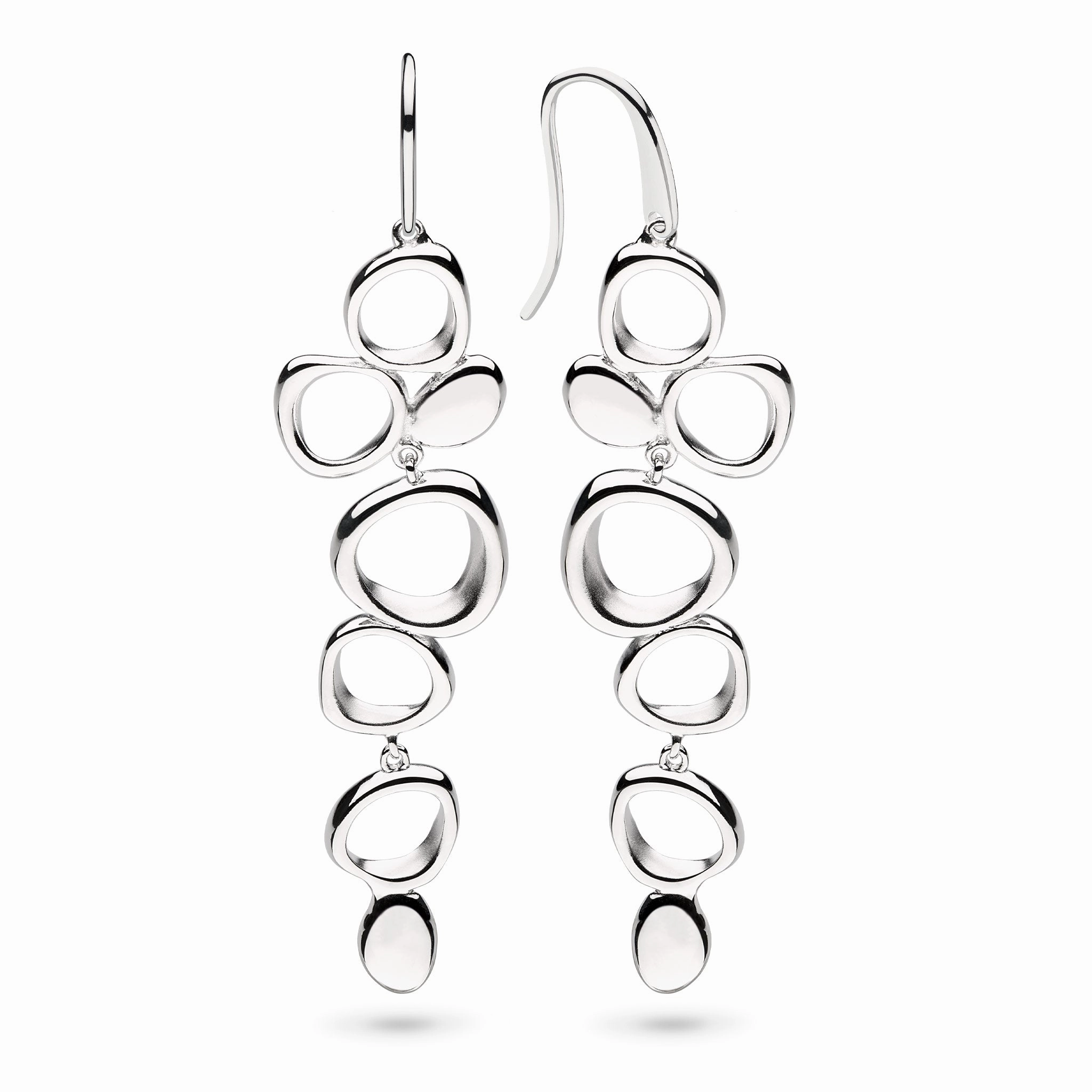Silver Coast Shore Cascade Hook Drop Earrings