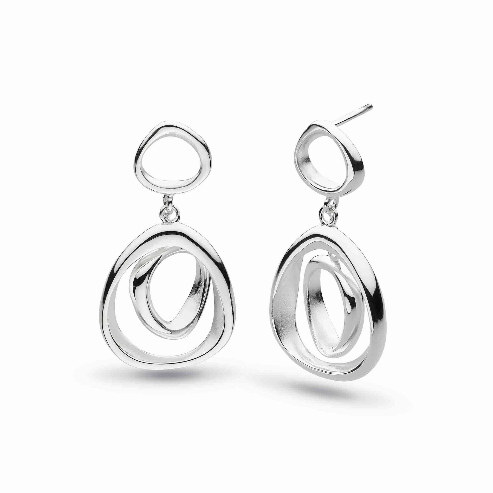 Silver Coast Shore Double Link Drop Earrings
