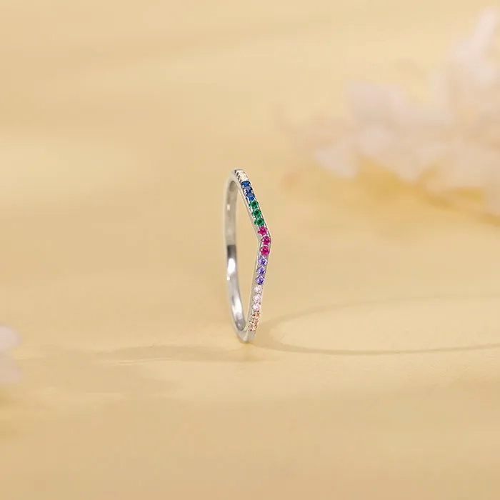 Silver Colourful Vanki Ring
