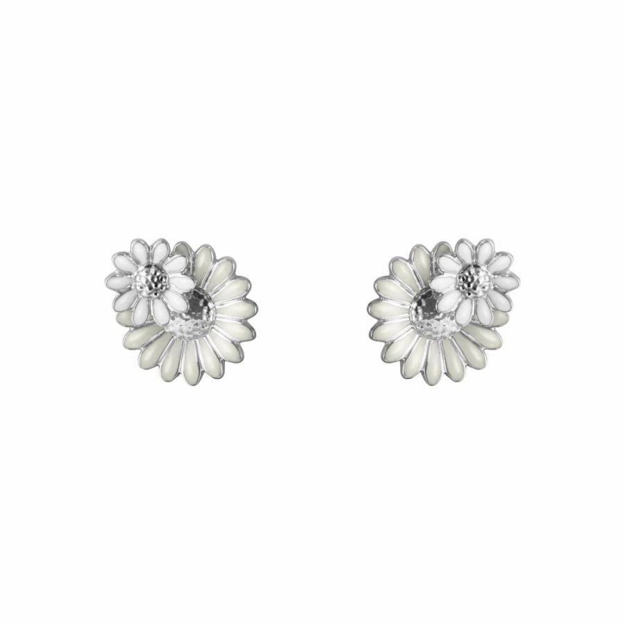 Silver Daisy Stud Earrings