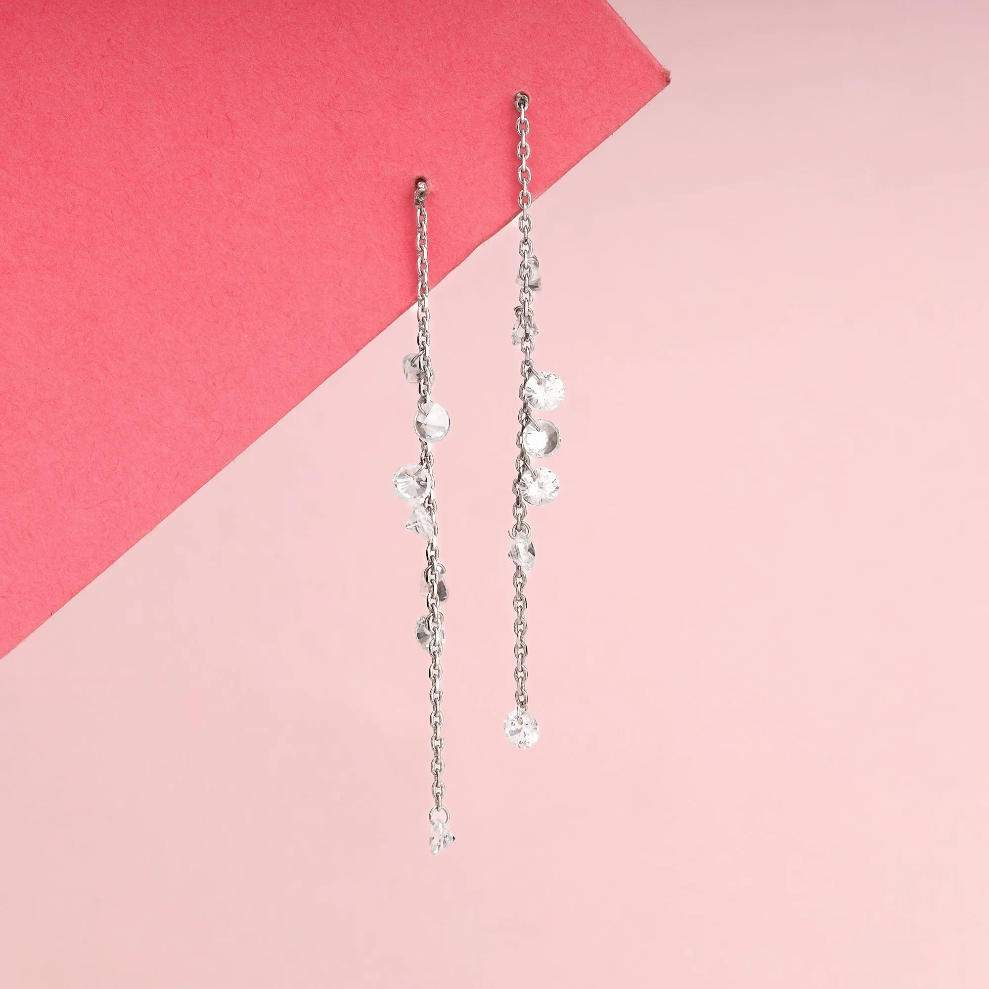 Silver Dangling Chain Earrings