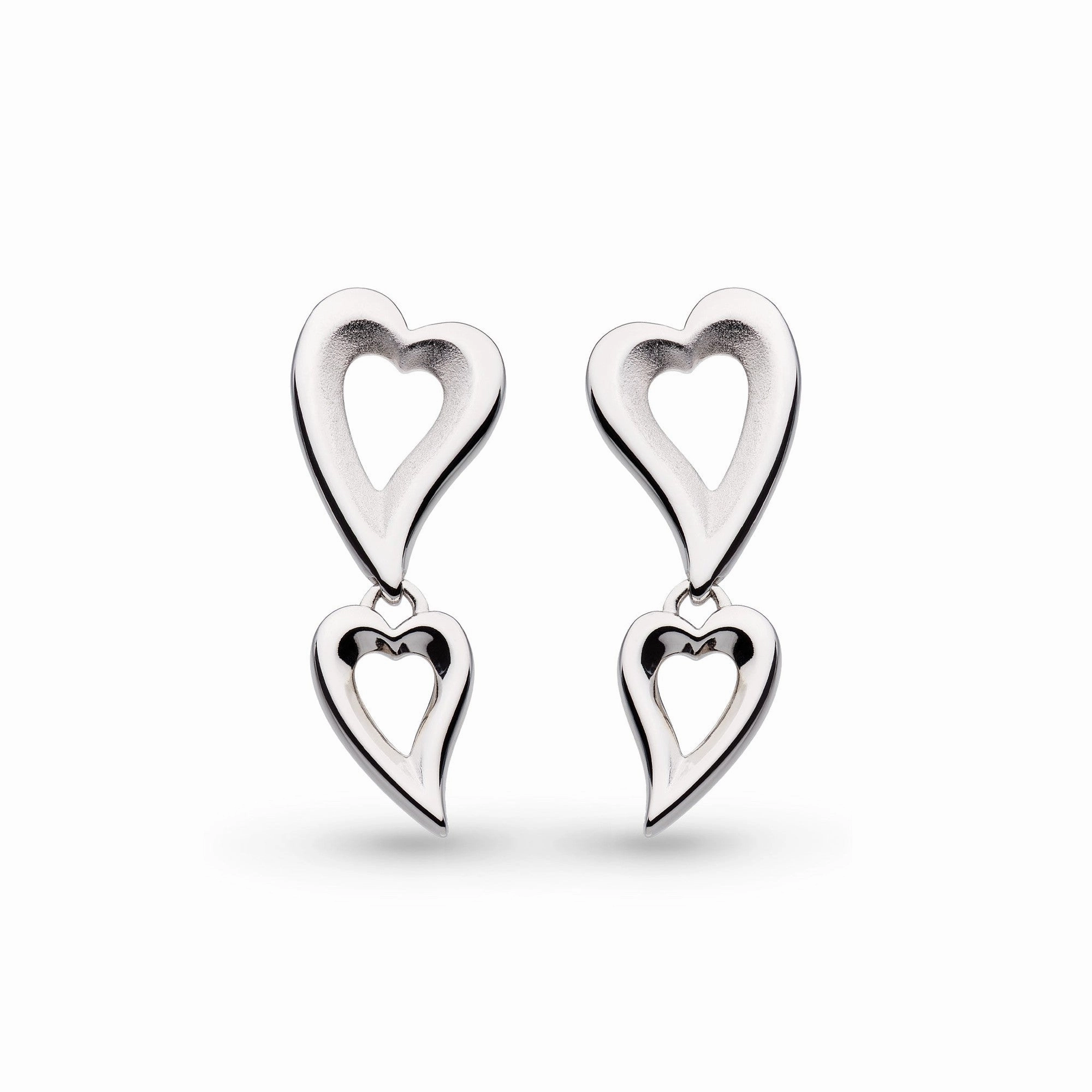 Silver Desire Love Story Duo Drop Earrings