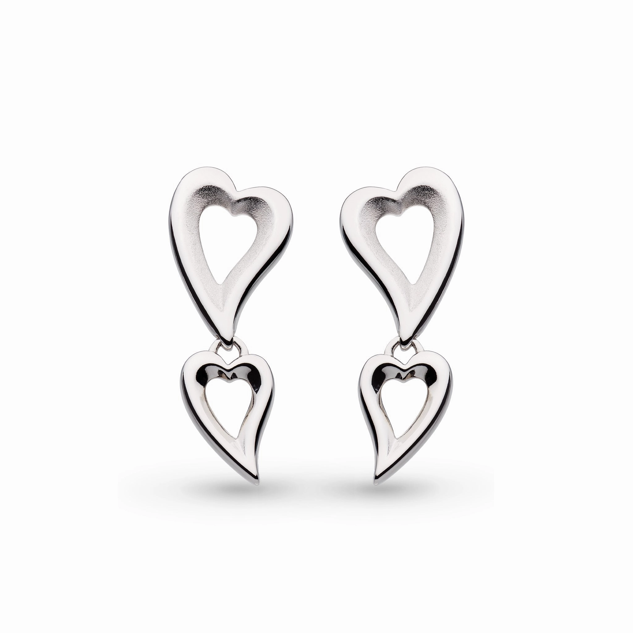 Silver Desire Love Story Duo Drop Earrings