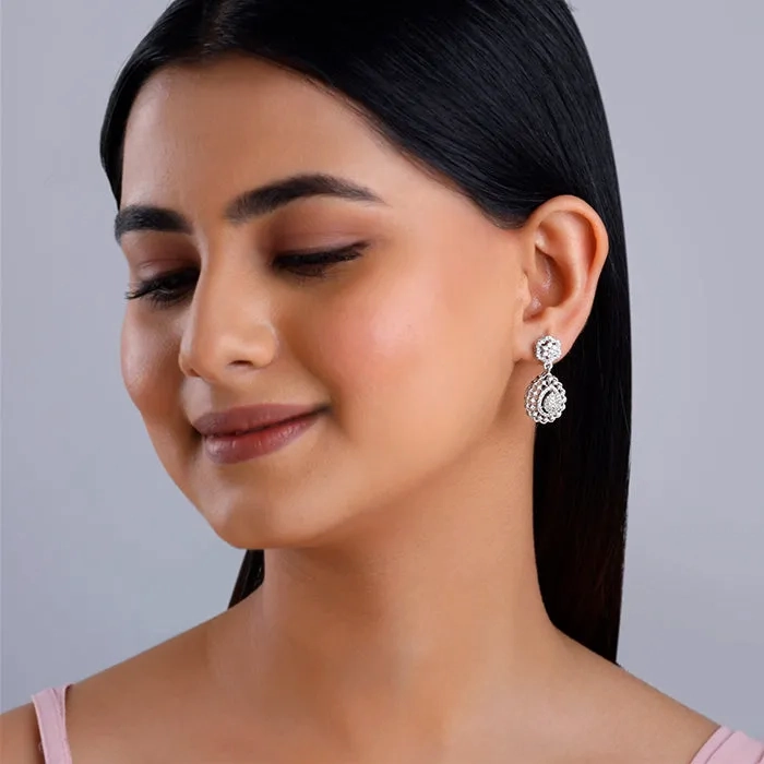 Silver Dreamy Dahlia Earrings