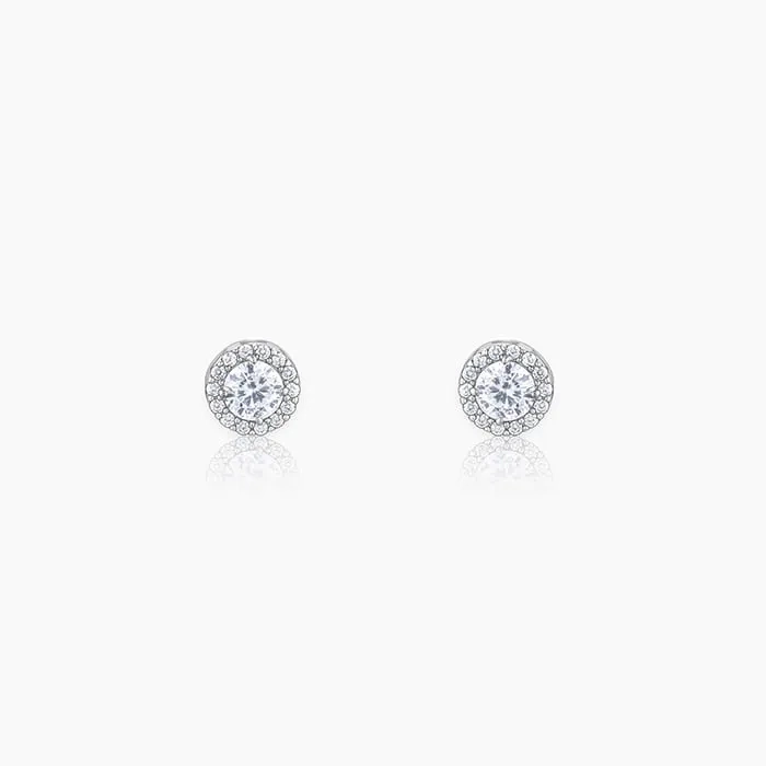 Silver Drizzle Drop Stud Earrings