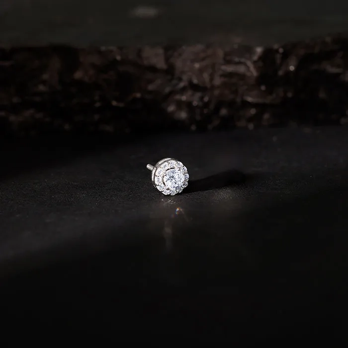 Silver Eclat Stud For Men