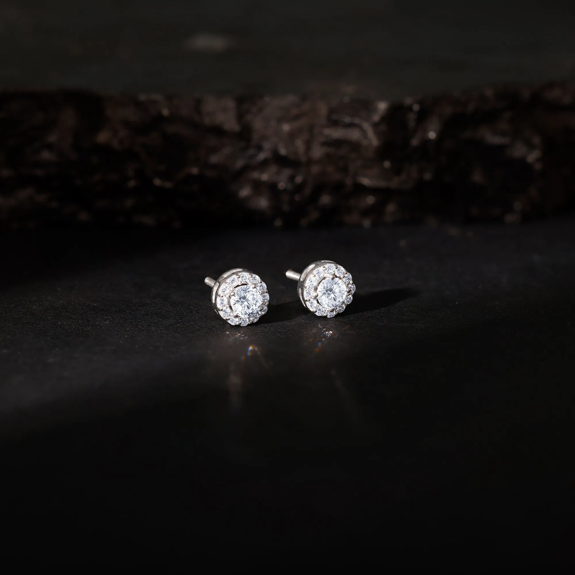 Silver Eclat Stud For Men