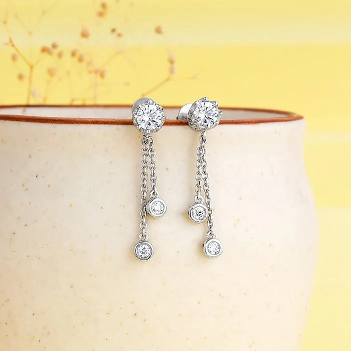 Silver Elegance On The Rise Earrings