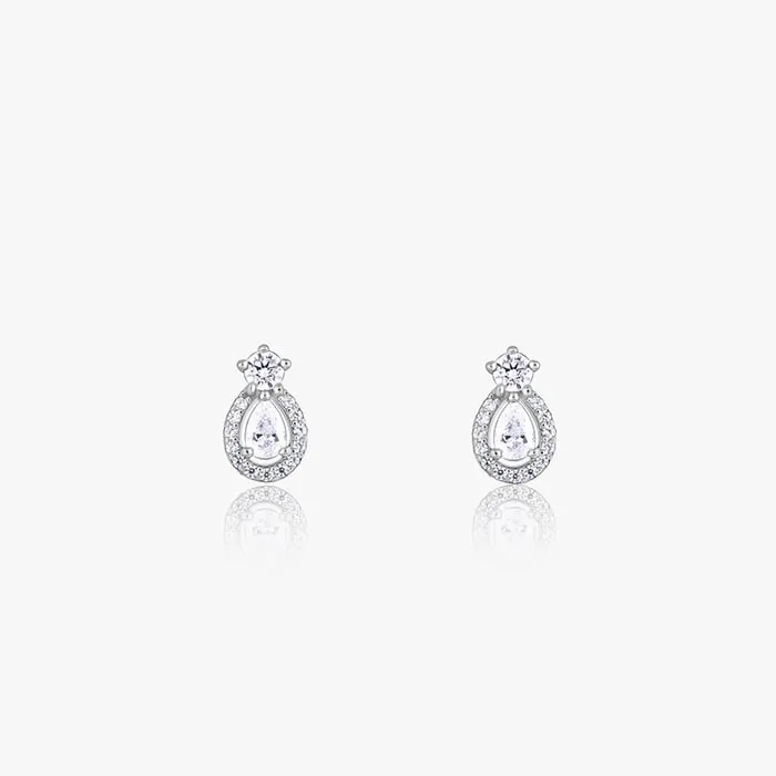 Silver Elegant Pear Drop Earrings