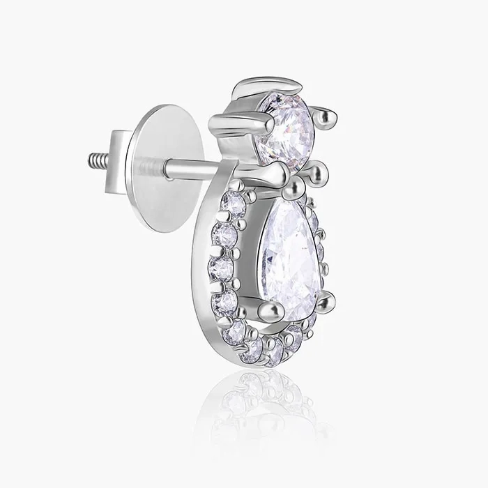 Silver Elegant Pear Drop Earrings