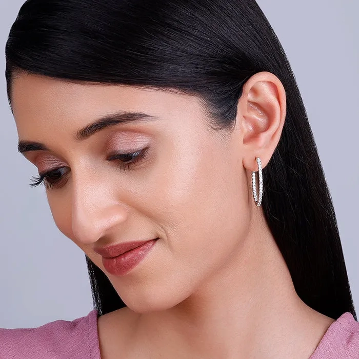 Silver Enchanted Radiance Hoops