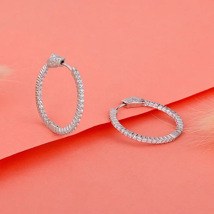 Silver Enchanted Radiance Hoops