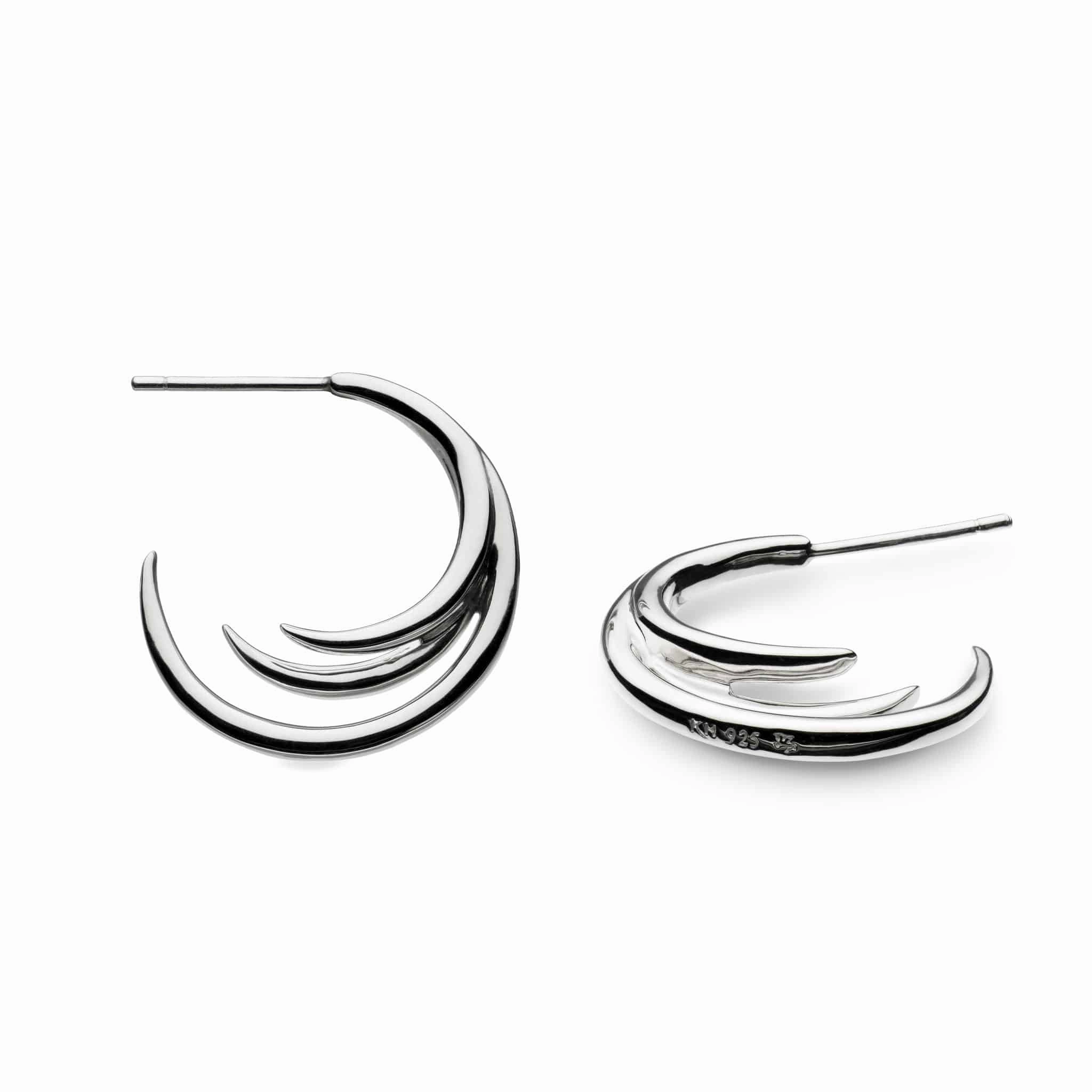 Silver Entwine Helix Wrap Hoop Stud Earrings