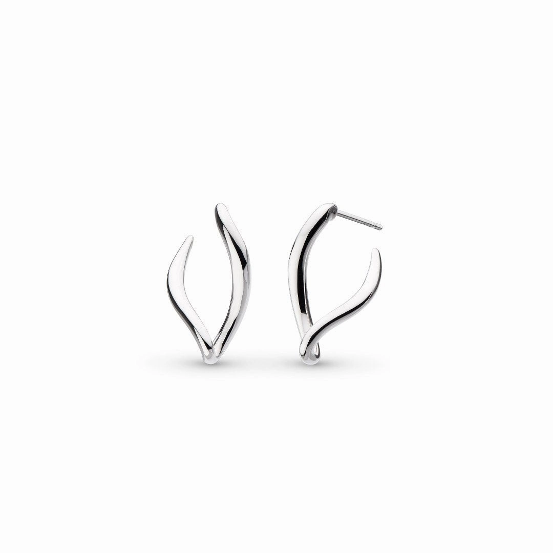 Silver Entwine Twine Link Hoop Earrings