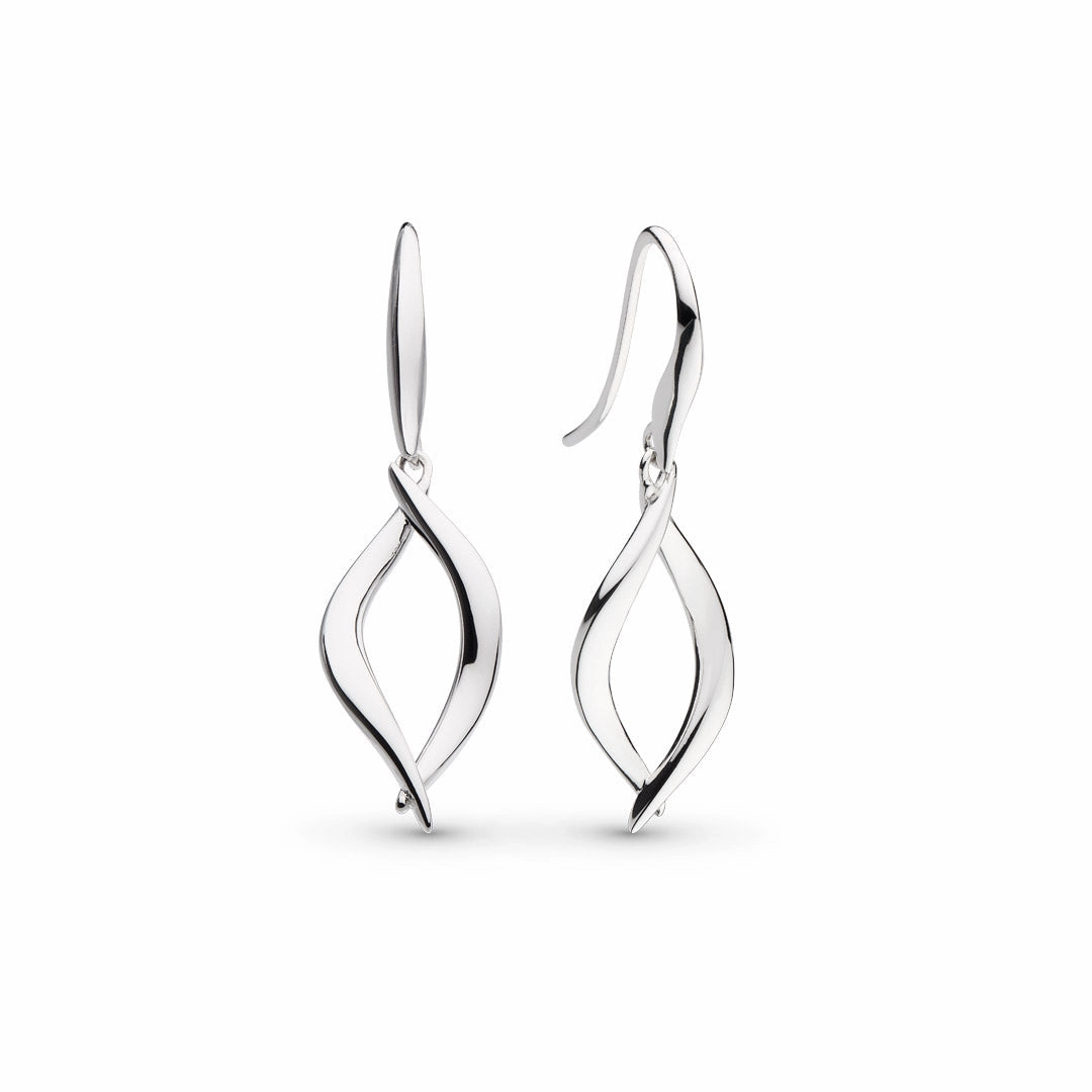 Silver Entwine Twine Twist Link Drop Earrings