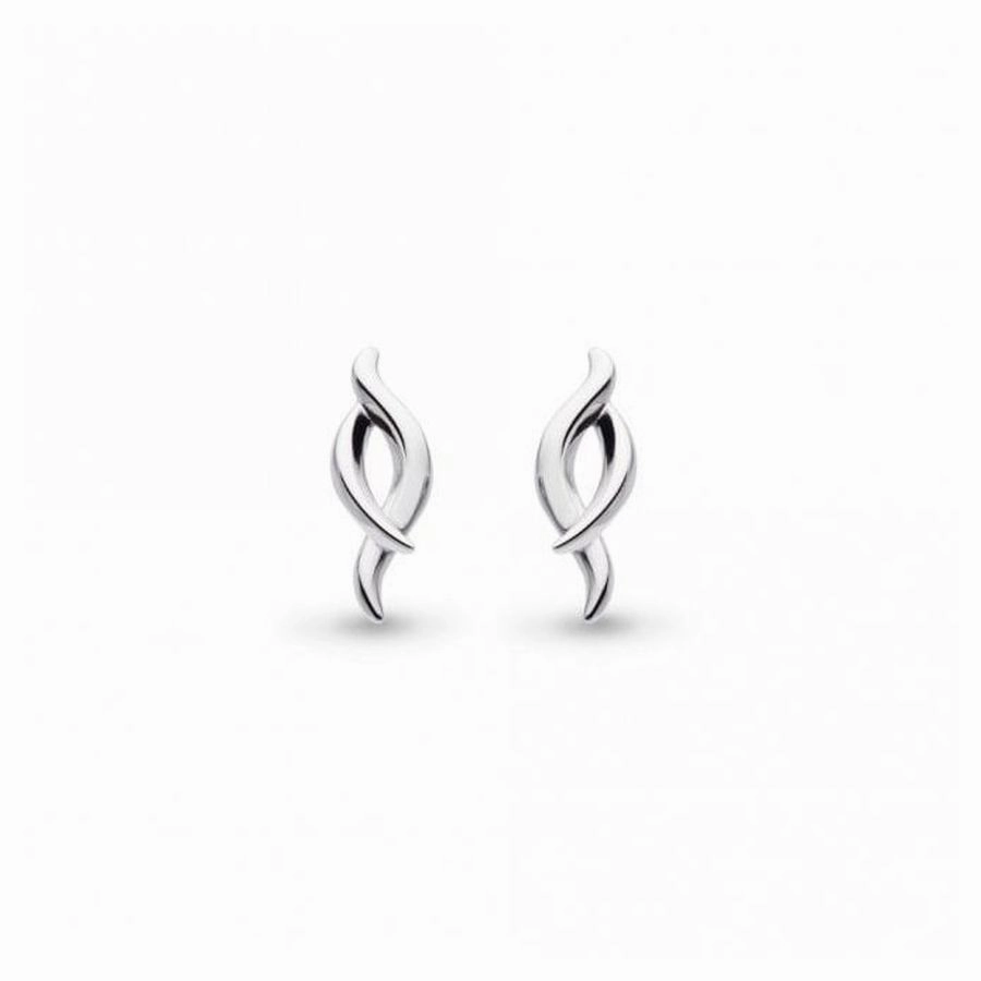 Silver Entwine Twine Twist Stud Earrings