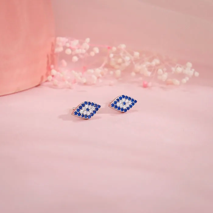 Silver Evil Eye Spirit Studs