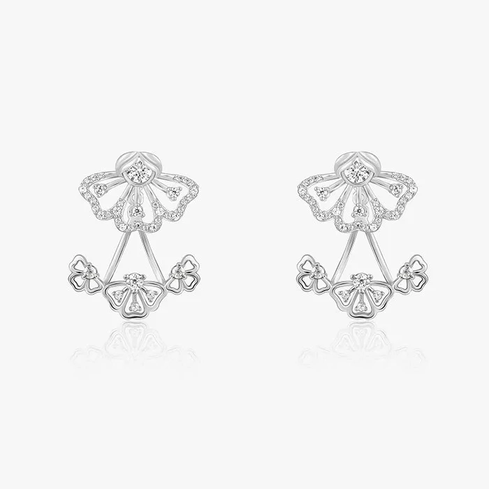 Silver Eyebright Convertible Earrings
