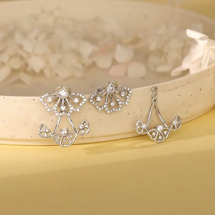 Silver Eyebright Convertible Earrings