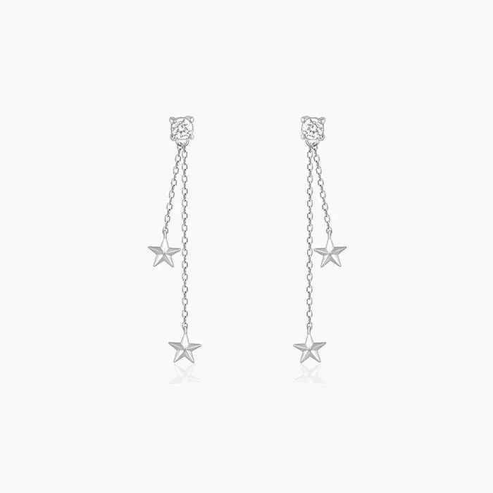 Silver Falling Star Earrings