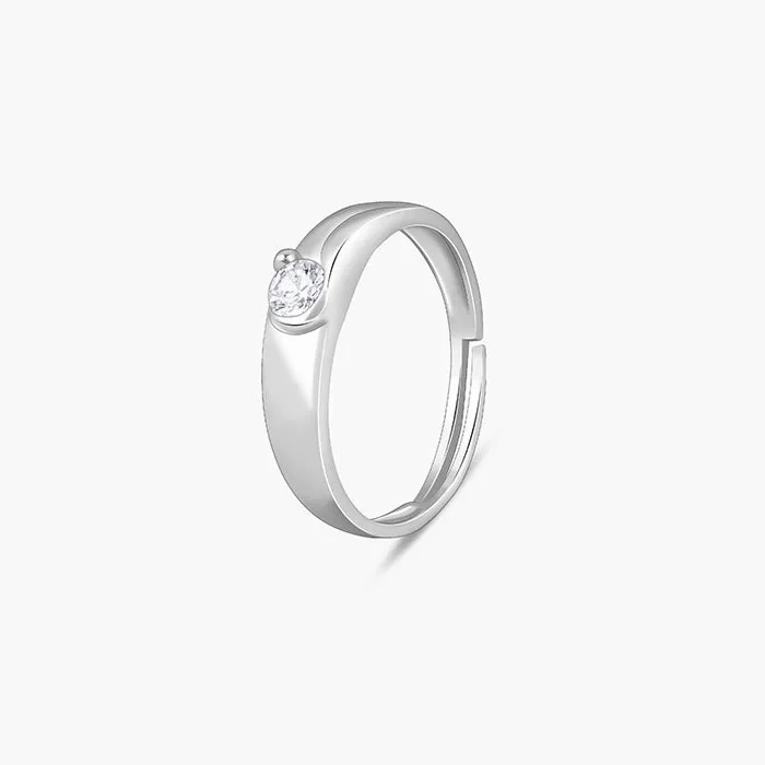 Silver Fibonacci Flow Ring For Him