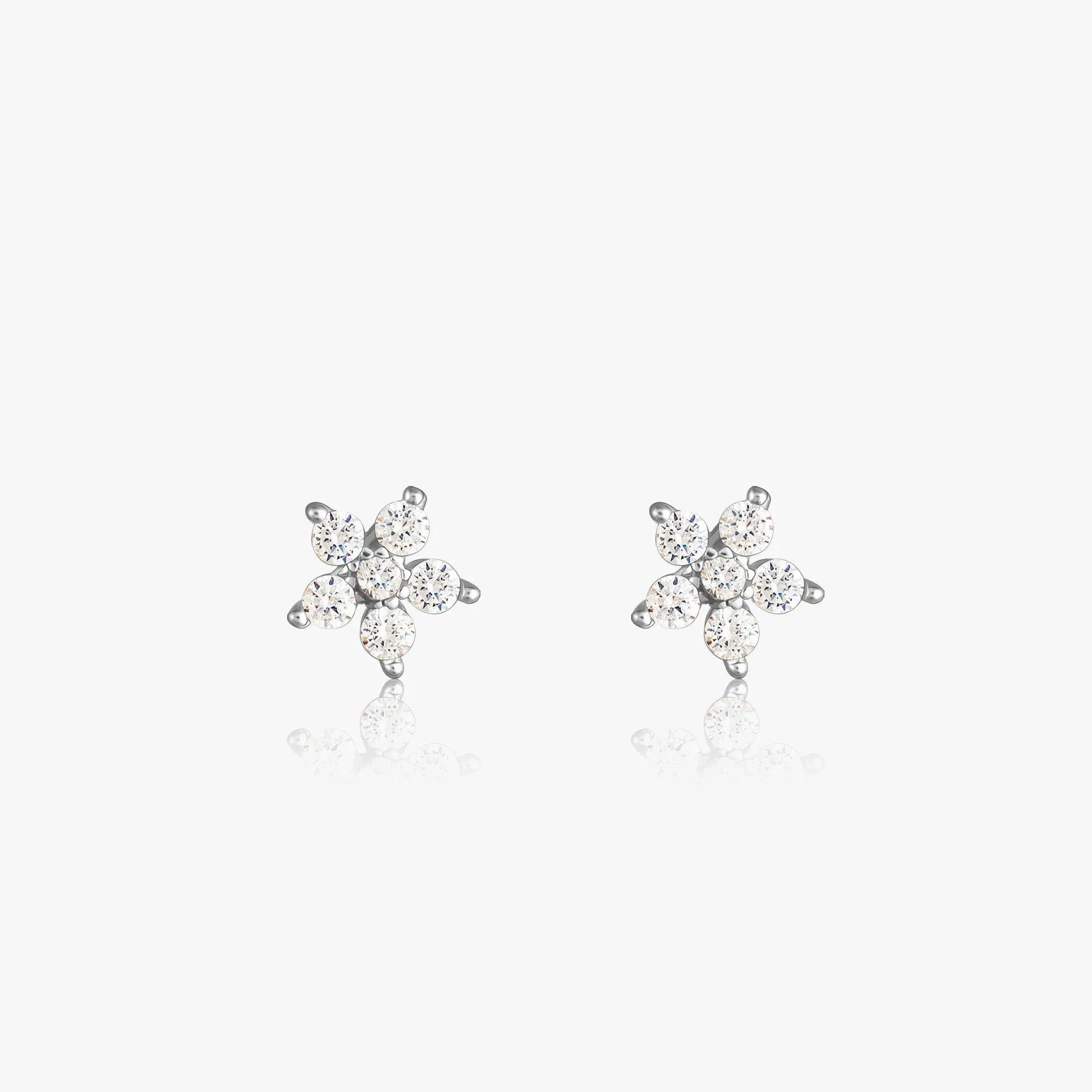 Silver Floral earrings