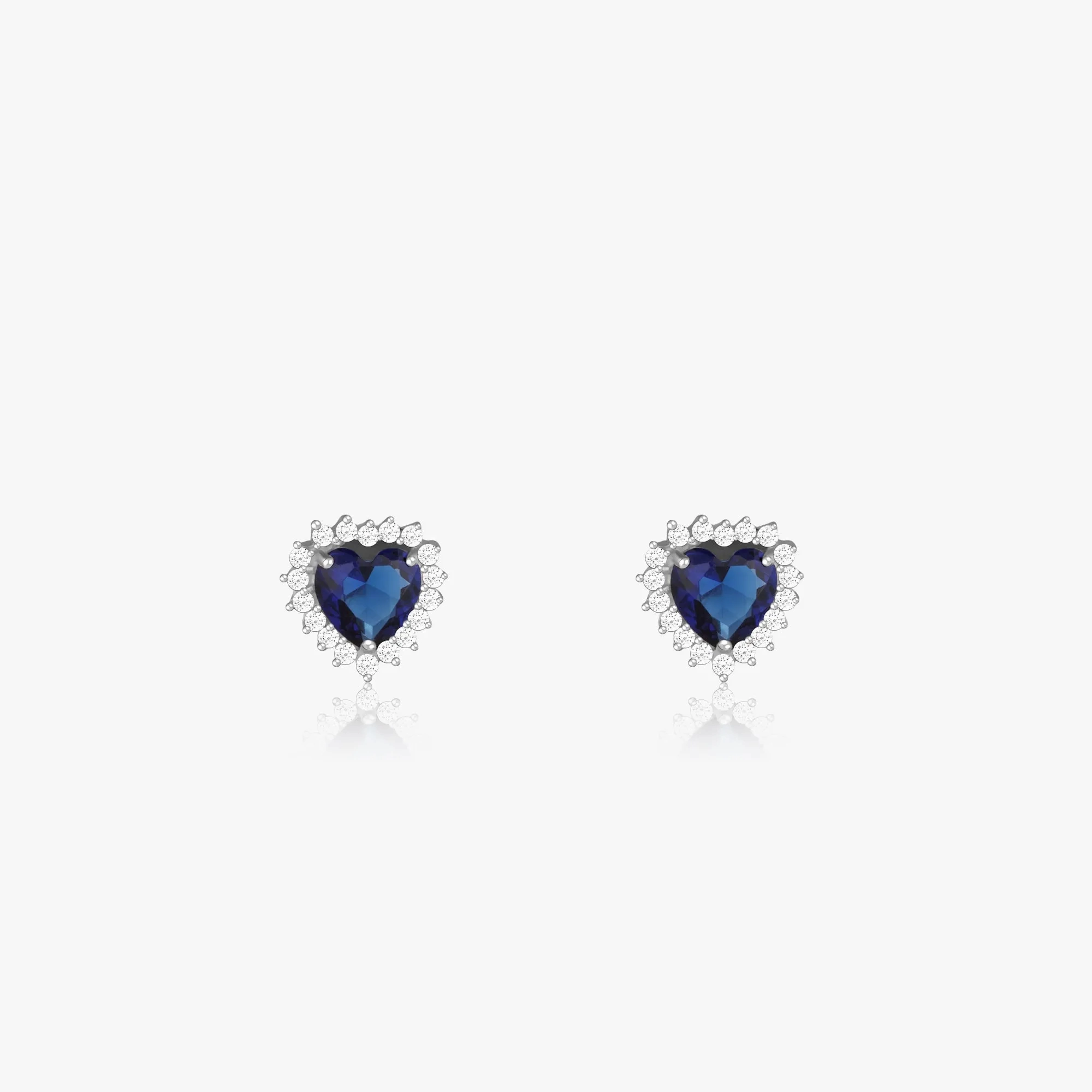 Silver Heart Of The Ocean Studs