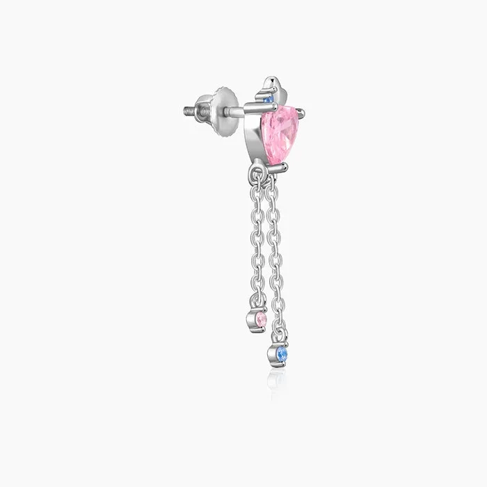 Silver Hearts Dangler Earrings