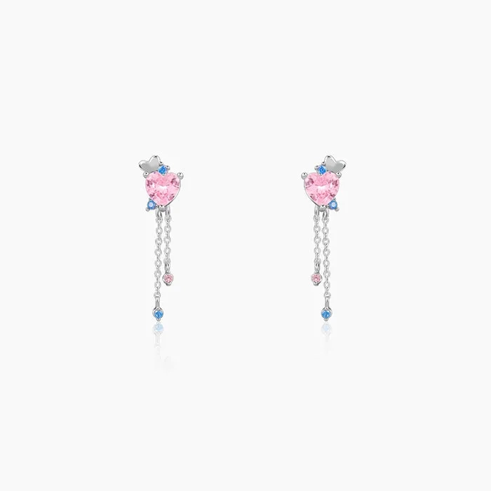 Silver Hearts Dangler Earrings