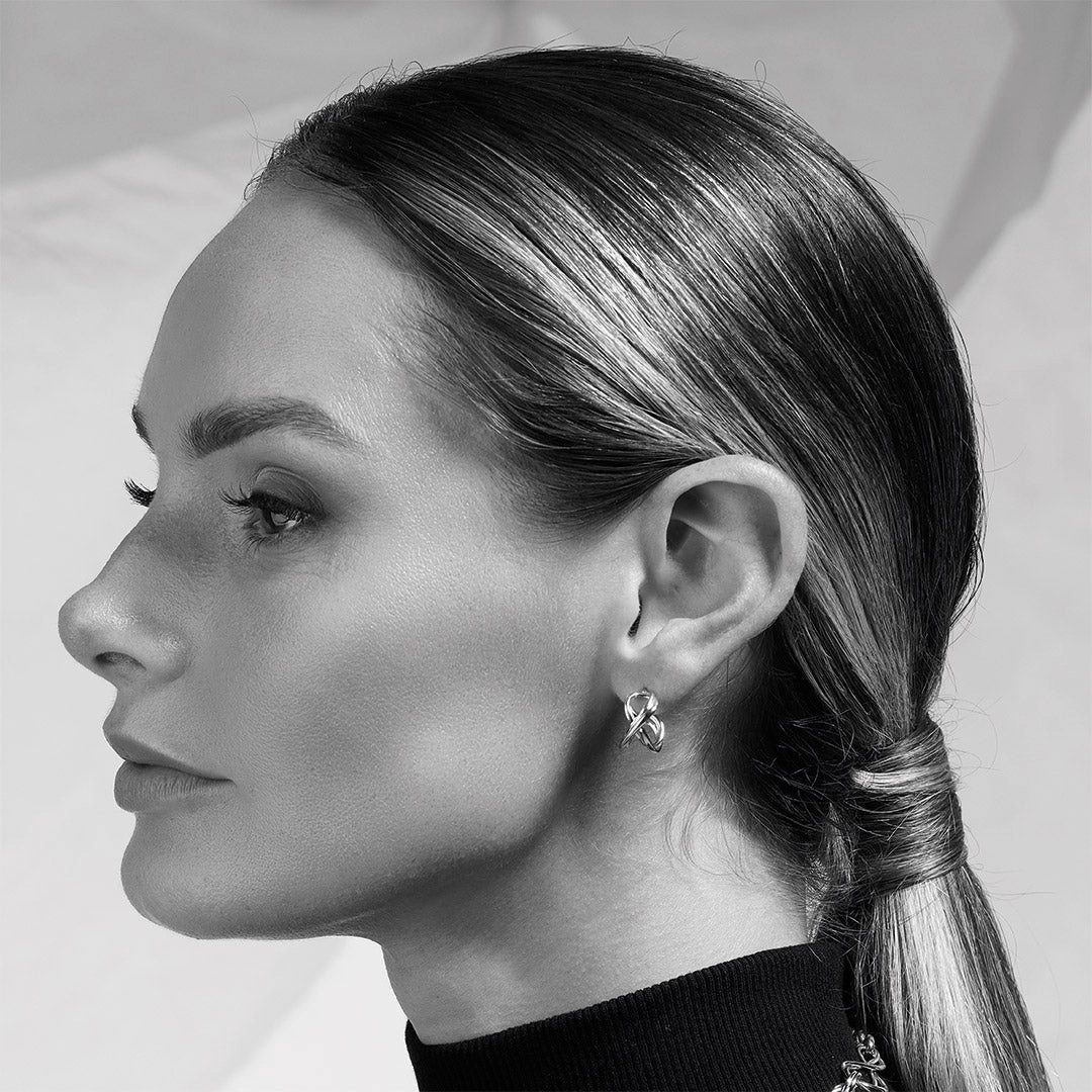 Silver Infinity Hoop Earrings