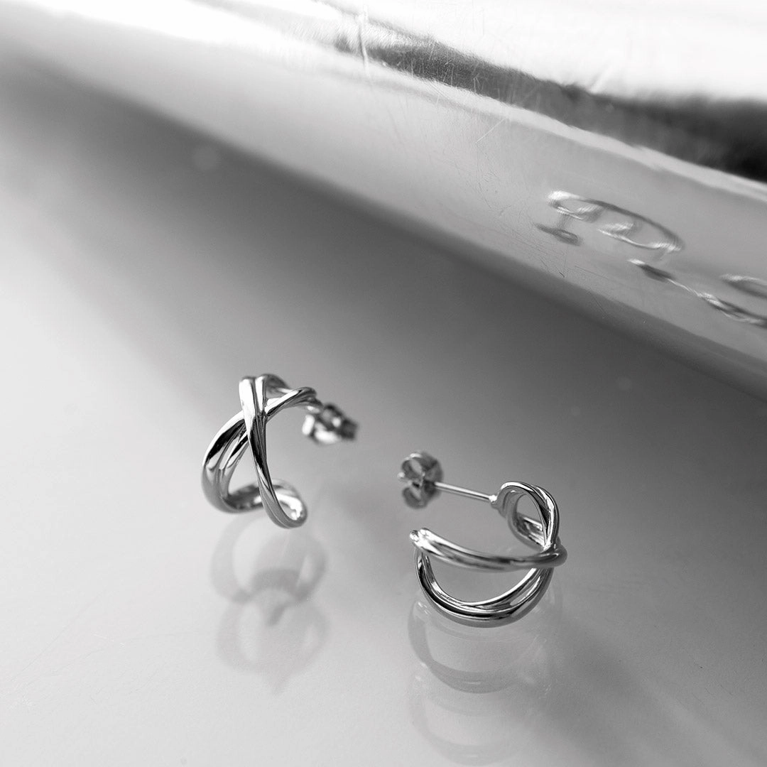 Silver Infinity Hoop Earrings
