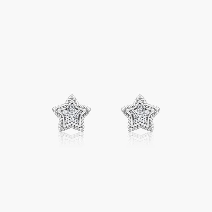 Silver Love The Star Studs