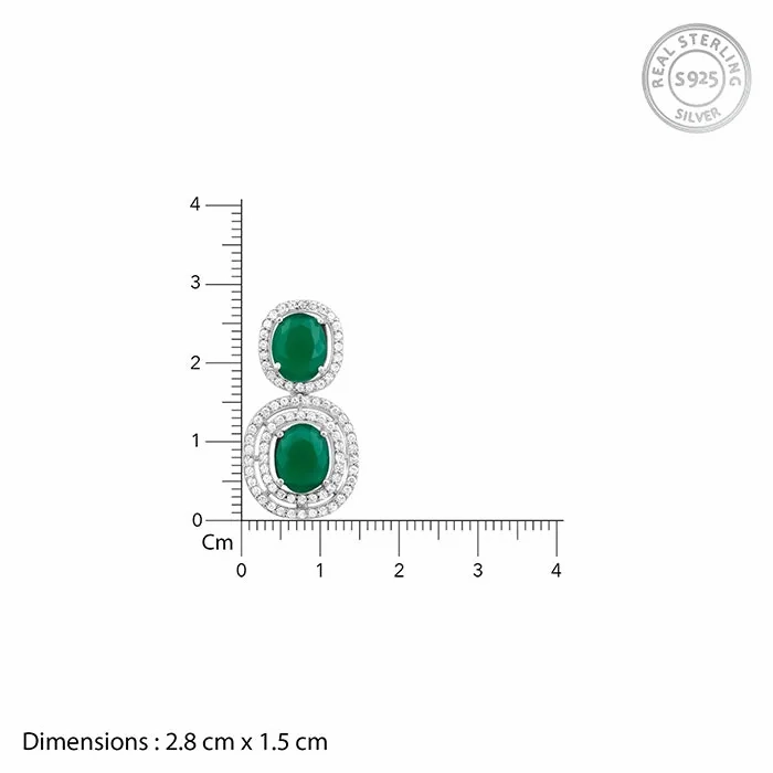 Silver Lovesick Green Earrings