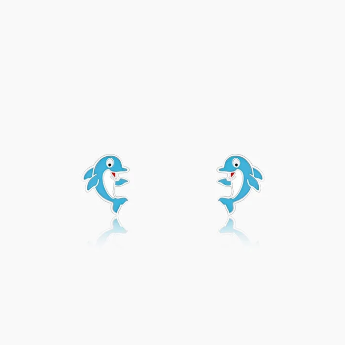 Silver Magic Dolphin Kids Earrings (4-12 yrs)