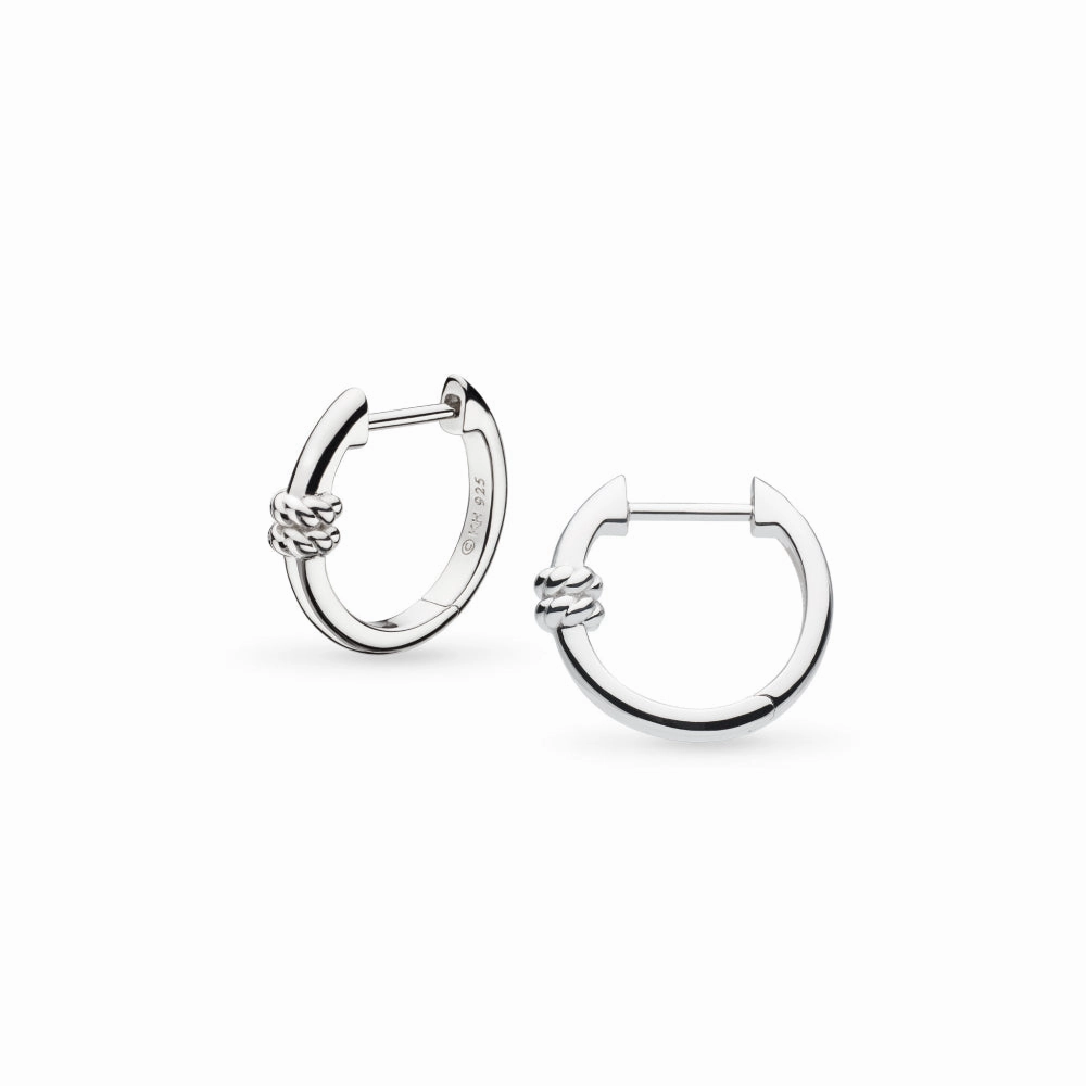 Silver Marina Rope Hinged Hoop Earrings
