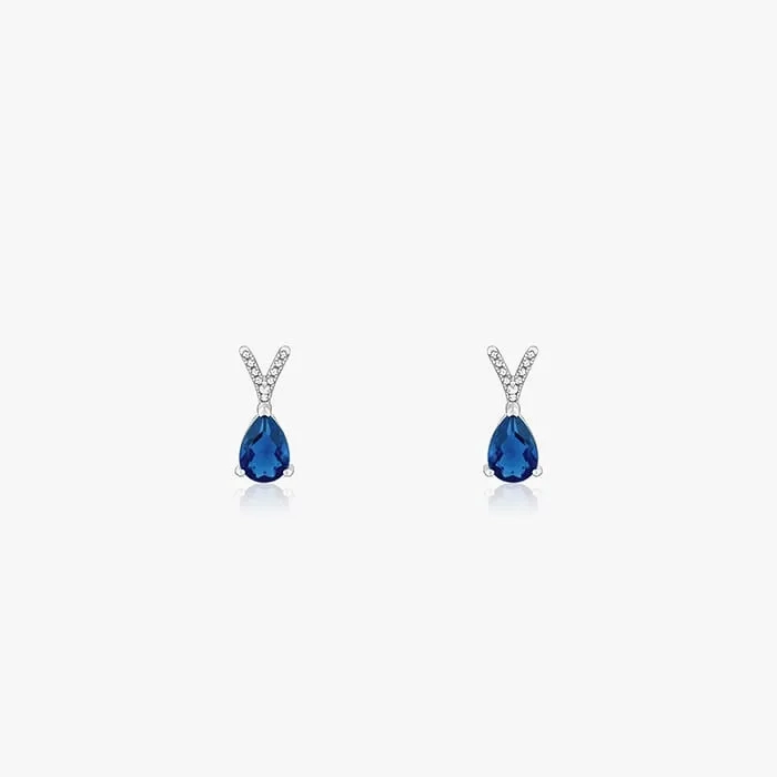 Silver Midnight Blue Earrings