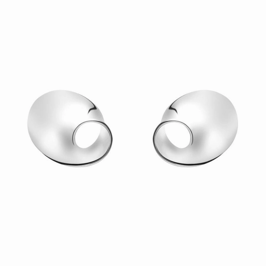 Silver Moebius Clip-On Earrings