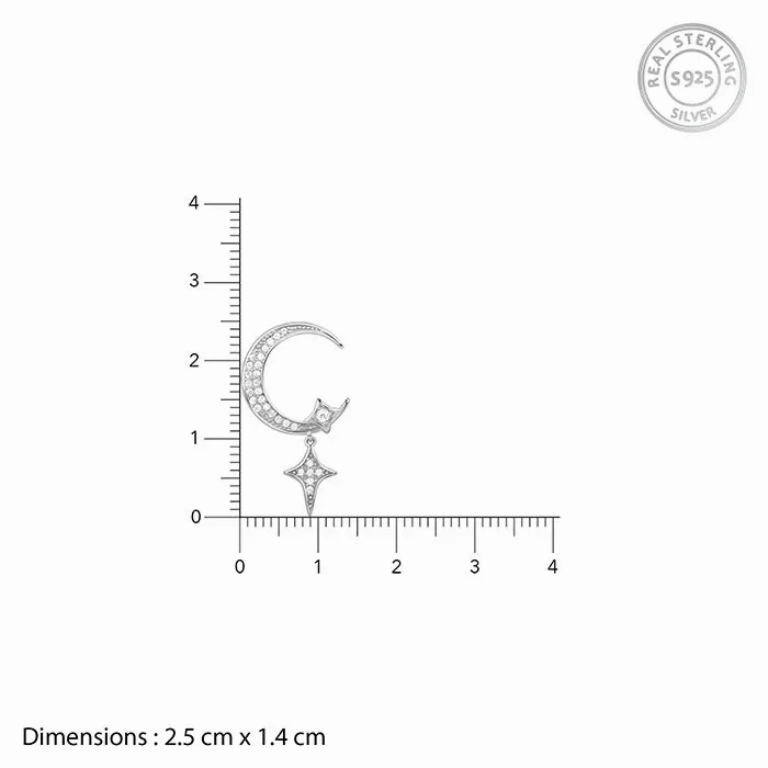 Silver Moon Dangler Earrings