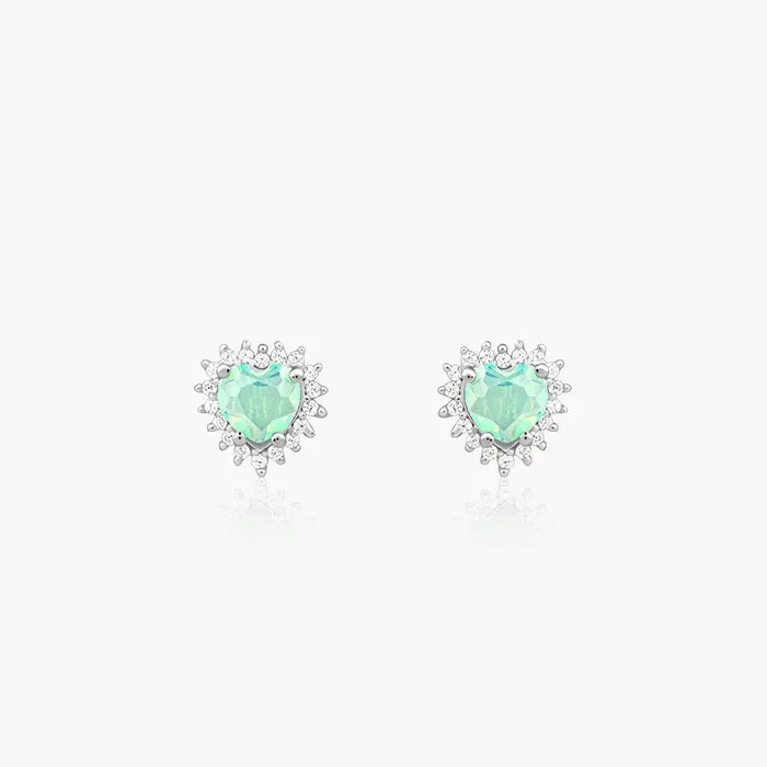 Silver Perfect Heart Studs