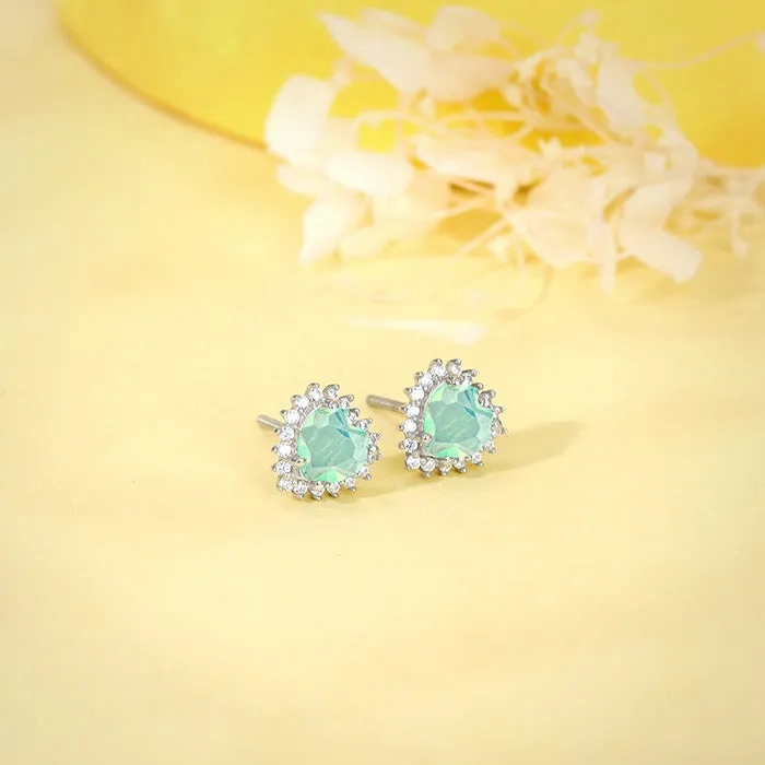 Silver Perfect Heart Studs